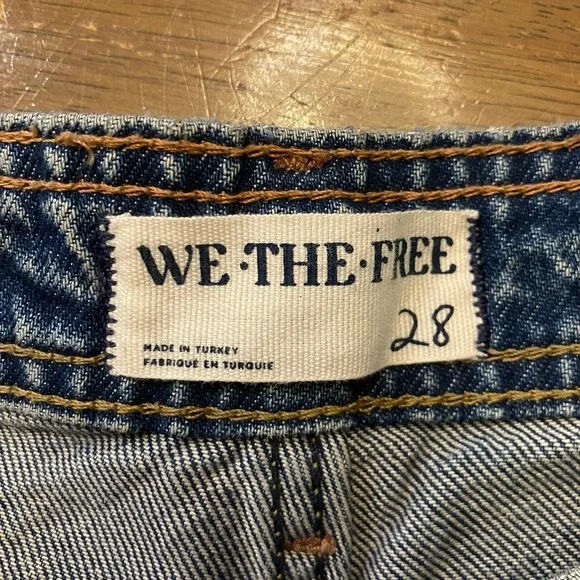 We The Free Jeans Womens 28 Light Wash Loren High Rise Carpenter Barrel Utility - Picture 3 of 9